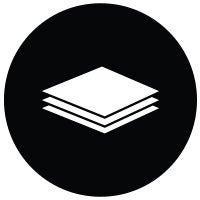 a pile of paper sheets with a black circular background