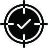 icon image of a check mark in a black circle