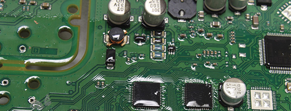 Close up shot of PCB circuit board