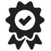 icon image of a badge with a check mark