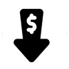 black arrow pointing downwards with a dollar sign on it