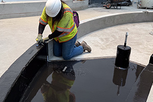 Inspection of waterproofing material for warranties